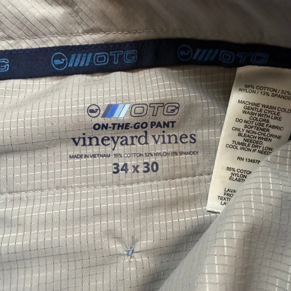 Vineyard Vines On-The-Go Pant Mens *34x30* Gray Blue Performance Chino FLAW